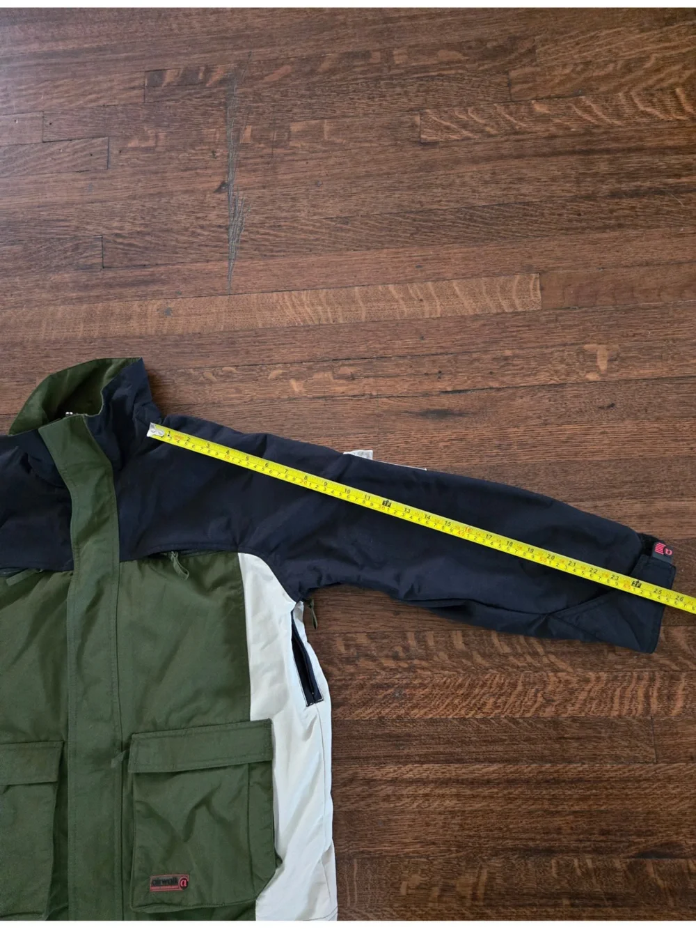Airwalk Olive, Black & White Colorblock Raincoat